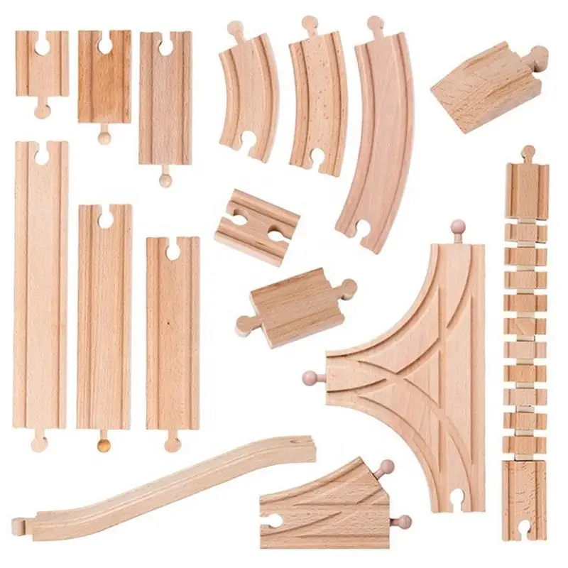 Color: Yellow - Wooden Bridge Tunnel Urban Rail Overpass Traffic Car Toy Scene Combined Train Rail Track Wooden Accessories Beech Turntable DIY