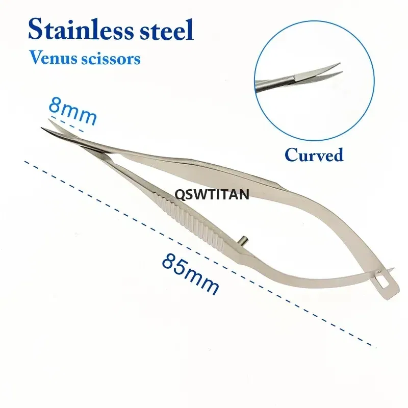 Color: WHITE - 8.5cm Venus scissors Ophthalmic microsurgery surgical scissors animal experiment tool