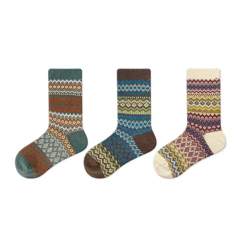 Color: GRAY, Size: 7-9T - Three Pairs of Spring and Autumn New Children's Double Needle Double Road Boneless Zero Line Combed Cotton Comfortable Socks