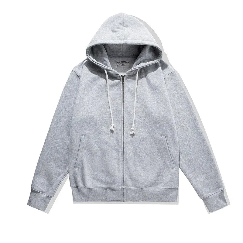 Autumn Winter Japanese Retro 500g Heavyweight Long Sleeved Hooded Hoodies Men's Fashion Thickened Casual Cardigan Sweatshirts
