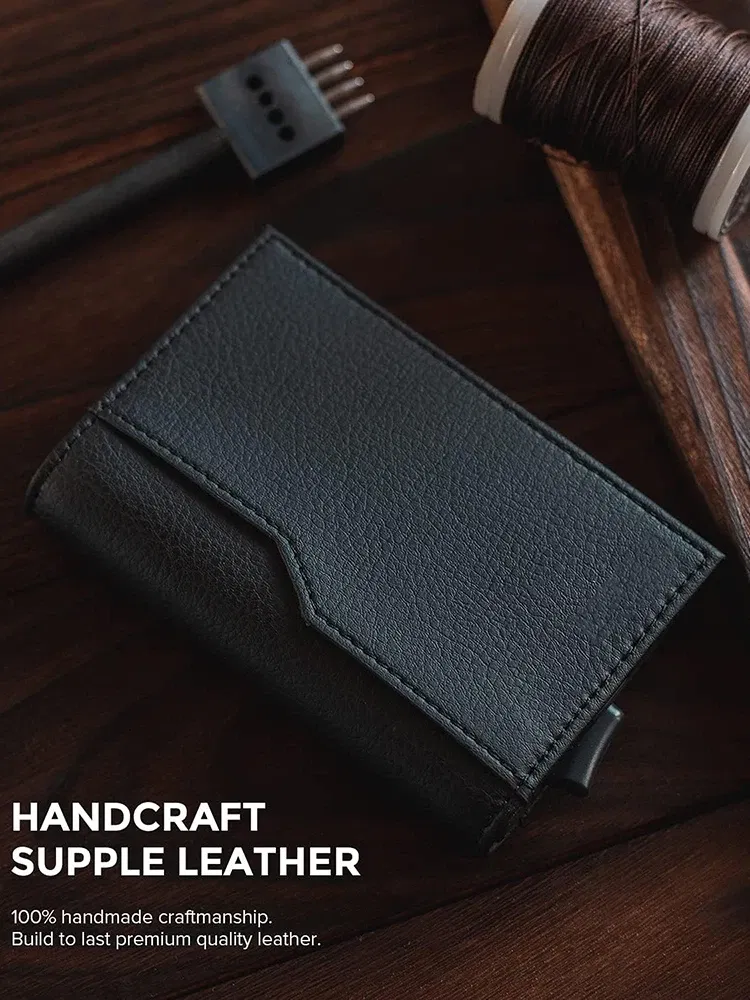 Color: dark blue, Ships From: CHINA - Credit Card Holder with Double ID Window Wallet RFID Blocking Automatic Pop Up Card Wallet