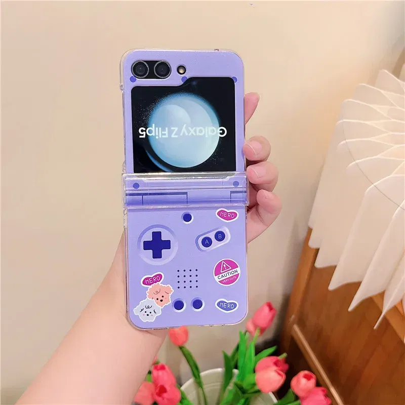 Color: SKY BLUE, Material: PE - Cute Bracelet Phone Cases For Samsung Galaxy Z Flip 3 4 5 6 7 FE Hard Plastic PC Plush Case For Samsung Z Flip5 ZFlip5