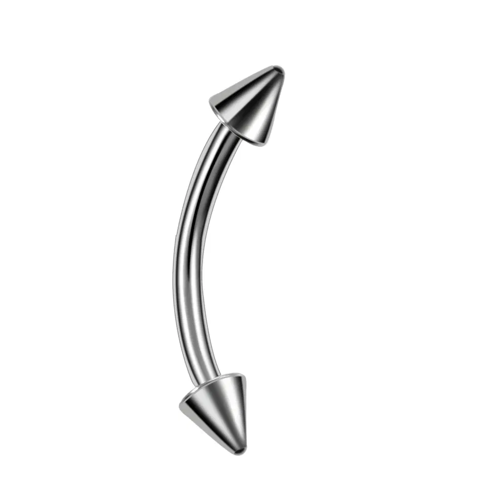 Metal color: Light Yellow Color, Main Stone Color: green - G23 Titanium Epoxy Curved Barbells Eyebrow Rings Piercing Curved Bar Banana Eyebrow Ear Cartilage Tragus Body Piercing Jewelry