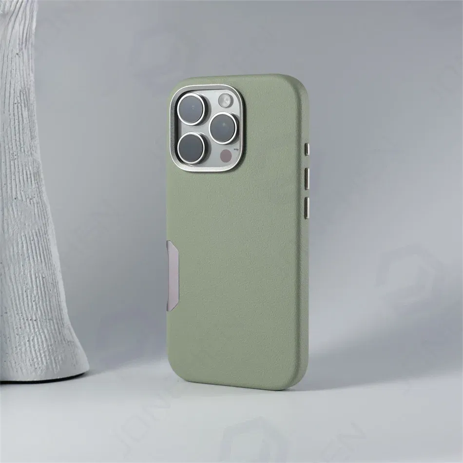 Color: black, Material: Vinyl - For Magsafe Leather High Quality Alloy Camera Button Magnetic Case For iPhone 16 Pro Max 16pro Wireless Charge Shockproof Cover
