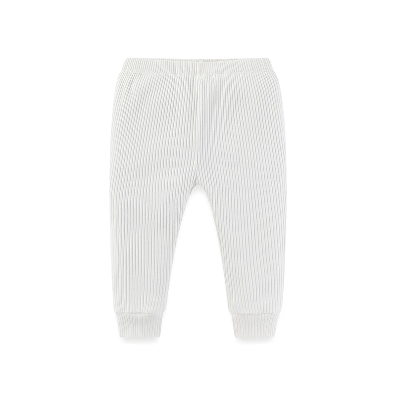 Color: Beige, Kid Size: 3M - Kiddiezoom 1 Pcs/Lot Fashion Unisex Solid Baby Boy Girl Pants 0-24Months Cotton Ribbed Soft Newborn Leggings