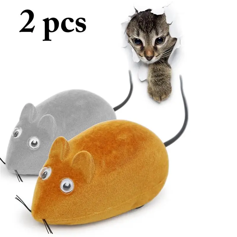 Color: Yellow, Size: M - RC Toy Wireless Winding Mechanism Mouse Cat Toy For Cat Dog Pet Trick Playing Toy Plush Rat Mechanical Motion Rats Dropshipping