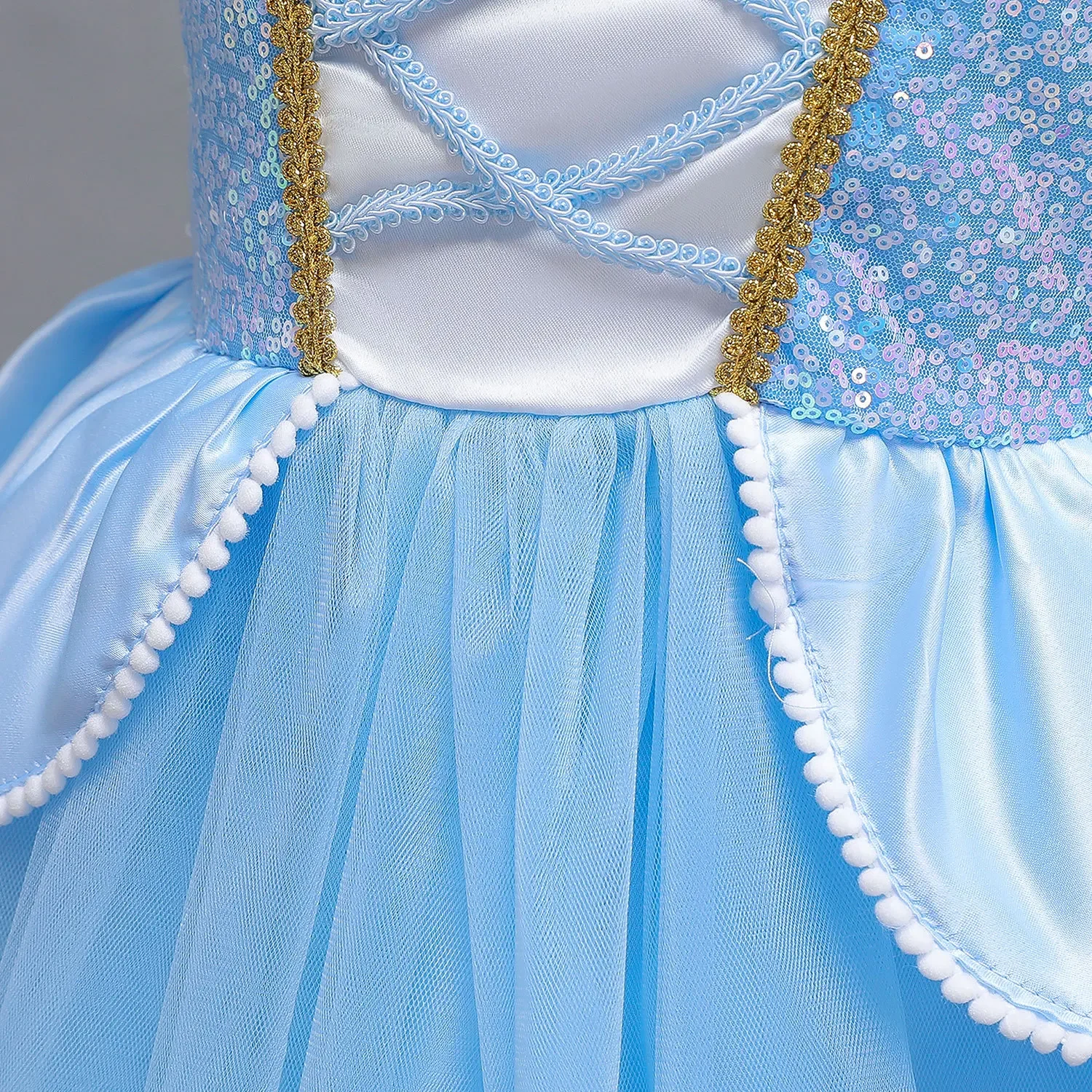 Kid Size: 14, Color: Silver - Disney Deluxe Elegant Cinderella Princess Ball Gown Fancy Birthday Cinderella Party Dress Vestidos Costume Play Carnival Apparel