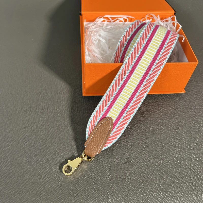 Color: PURPLE, Size: M - Herbag Evelyn Replacement Shoulder Strap Gold Togo Cowhide Woven Canvas 5cm Wide Hand-Sewn