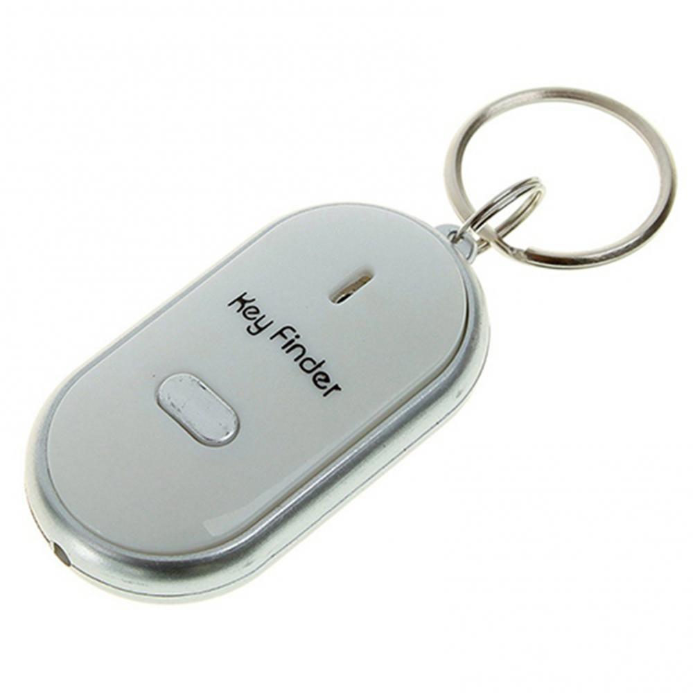 Color: WHITE - Funny Key Chains Women Men Whistle Key Finder Flashing Beeping Remote Lost Keyfinder Locator Keyring