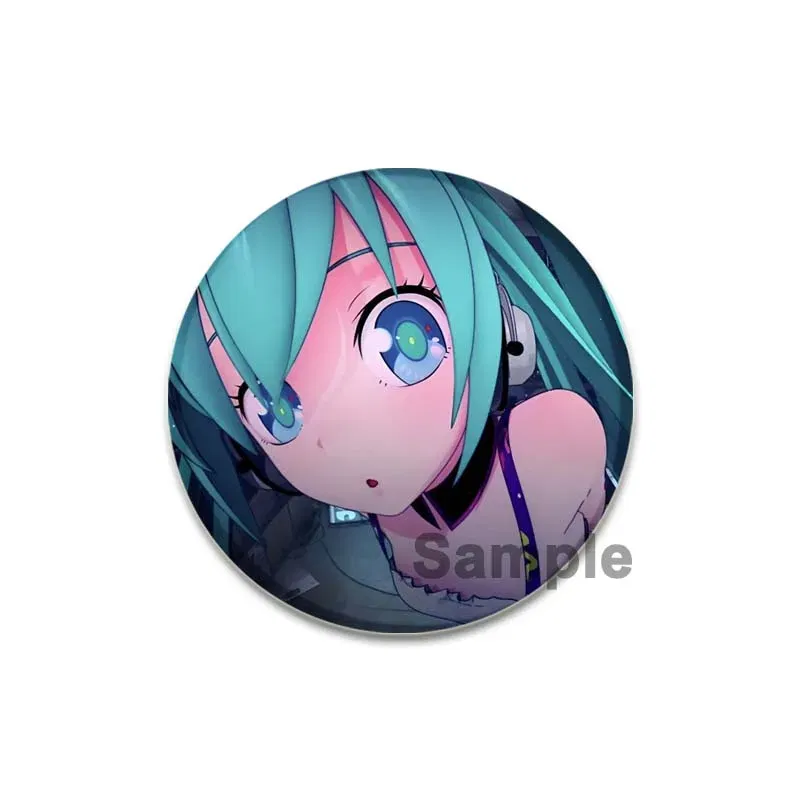 Color: Red, Size: S - 58/44/32mm Miku Anime Round Pins Cartoon Badges Cosplay Handmade Tinplate Brooch on Backpack Clothes Chest Ornament Gifts