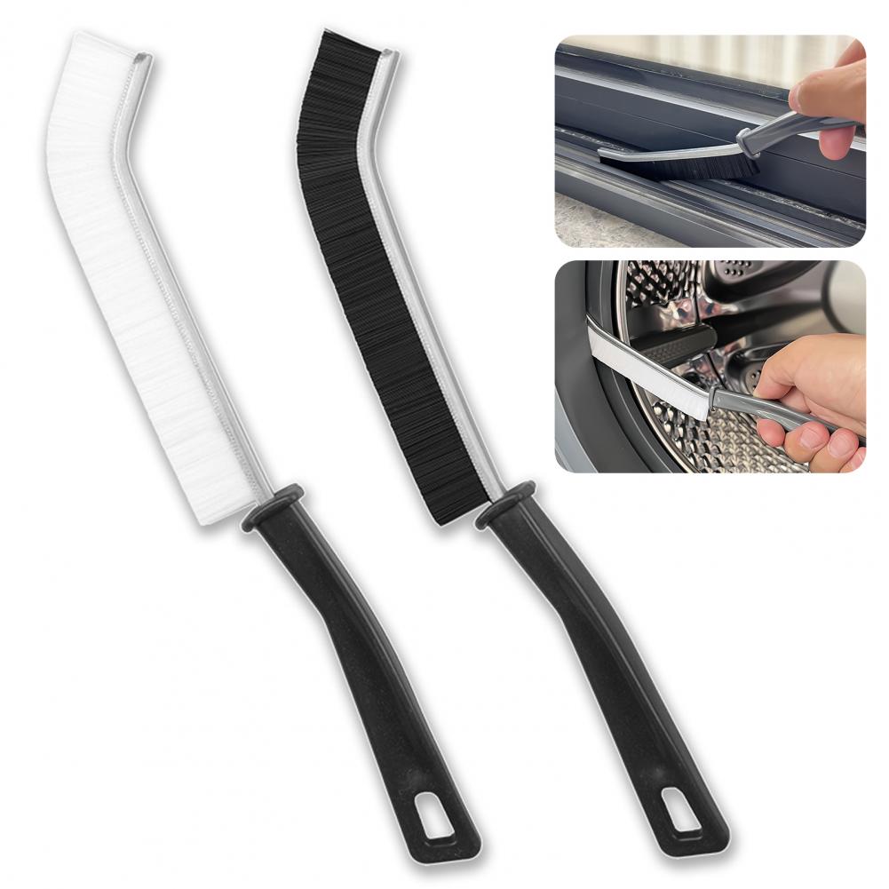 Color: WHITE - 2 Pcs Gap Cleaning Brushes Ergonomic Handle Stain Remover Narrow Durable Toilet Tile Grout Gap Brushes For Home Kitchen Bathroom