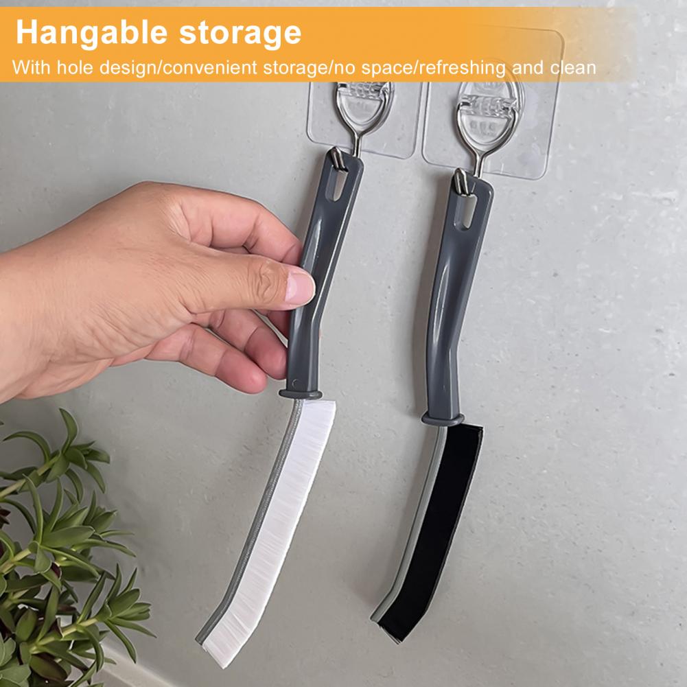 Color: WHITE - 2 Pcs Gap Cleaning Brushes Ergonomic Handle Stain Remover Narrow Durable Toilet Tile Grout Gap Brushes For Home Kitchen Bathroom