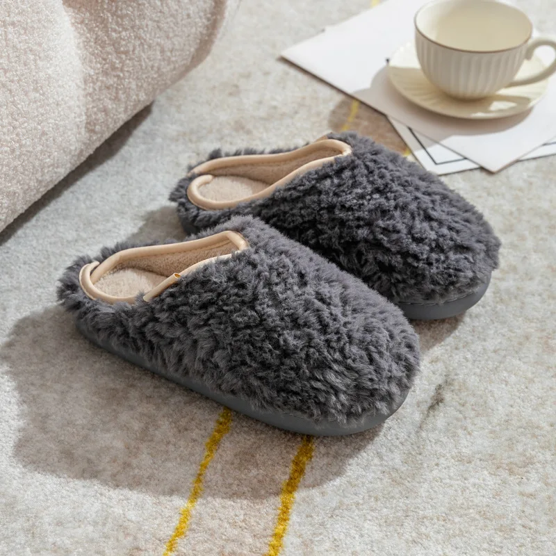 Color: Burgandy, Shoe Size: 42-43, Ships From: CHINA - Crestar Warm Fluffy Women Slippers Winter New Indoor Soft Sole Fuzzy Bedroom Flat Slides Non-slip Fleece Lind Fur House Slippers