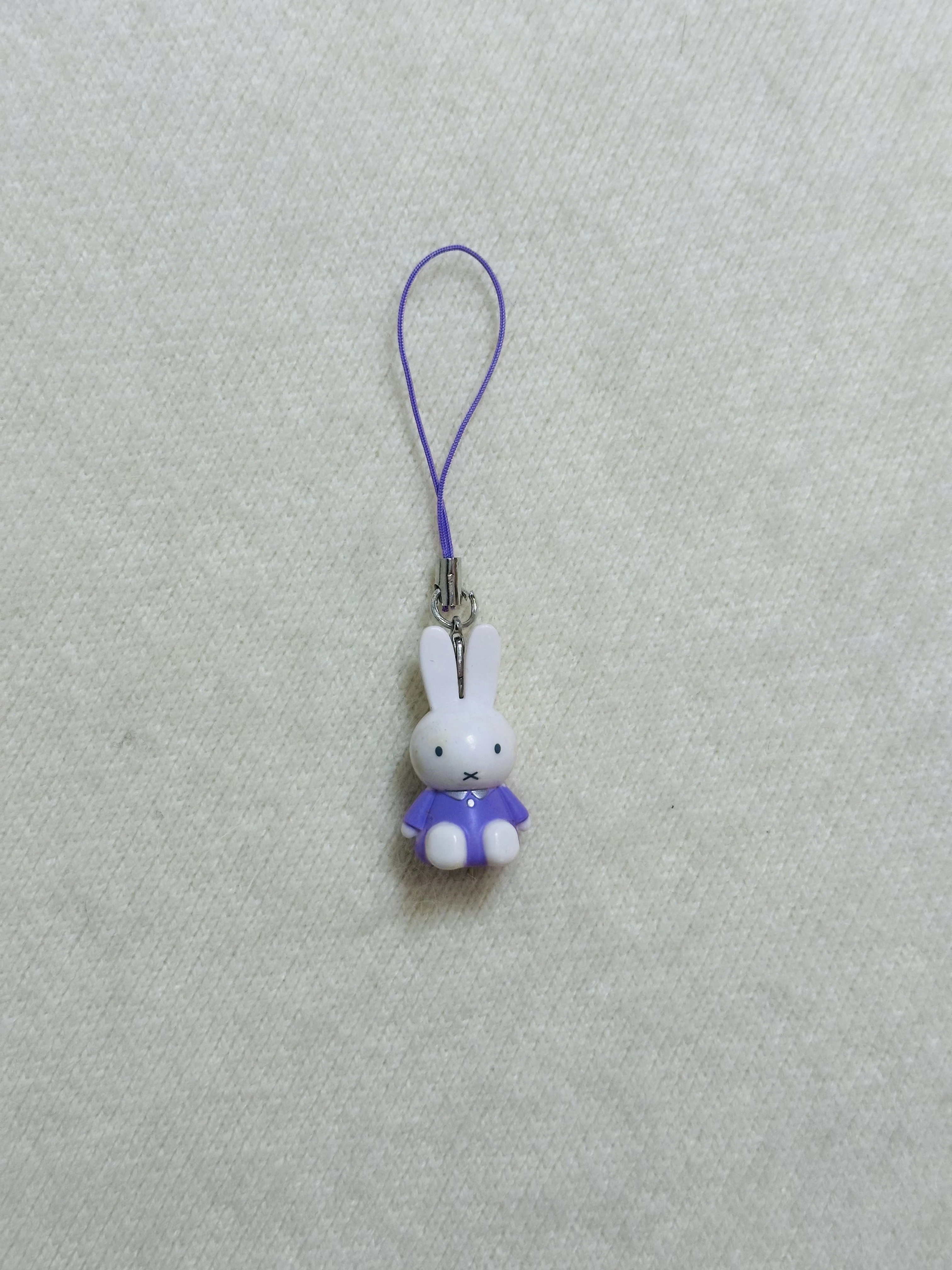 Color: Red - Kawaii Miffy Key Chain Cartoon Cute Backpack Pendant Ornaments Mobile Phone Chain Christmas Gift