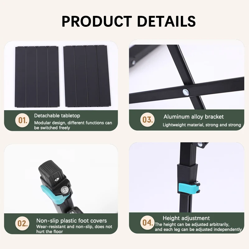 Color: Buff, Ships From: CHINA - Multi-Functional IGT Table Camping Stove Table Extendable Wood Desktop Table Outdoor Cooking Equipment Foldable Portable
