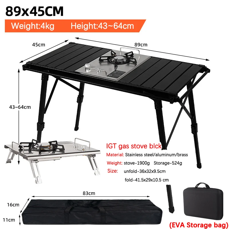 Color: Buff, Ships From: CHINA - Multi-Functional IGT Table Camping Stove Table Extendable Wood Desktop Table Outdoor Cooking Equipment Foldable Portable