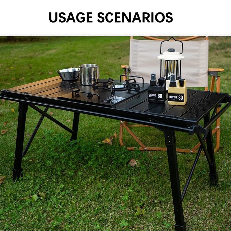 Color: Buff, Ships From: CHINA - Multi-Functional IGT Table Camping Stove Table Extendable Wood Desktop Table Outdoor Cooking Equipment Foldable Portable
