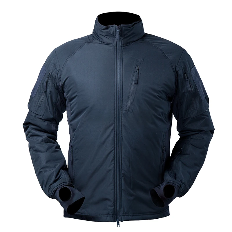 Color: Blue, Size: L - Mege Men's Tactical Jacket Coat Fleece Parka Outdoor Outwear Lightweight Gear