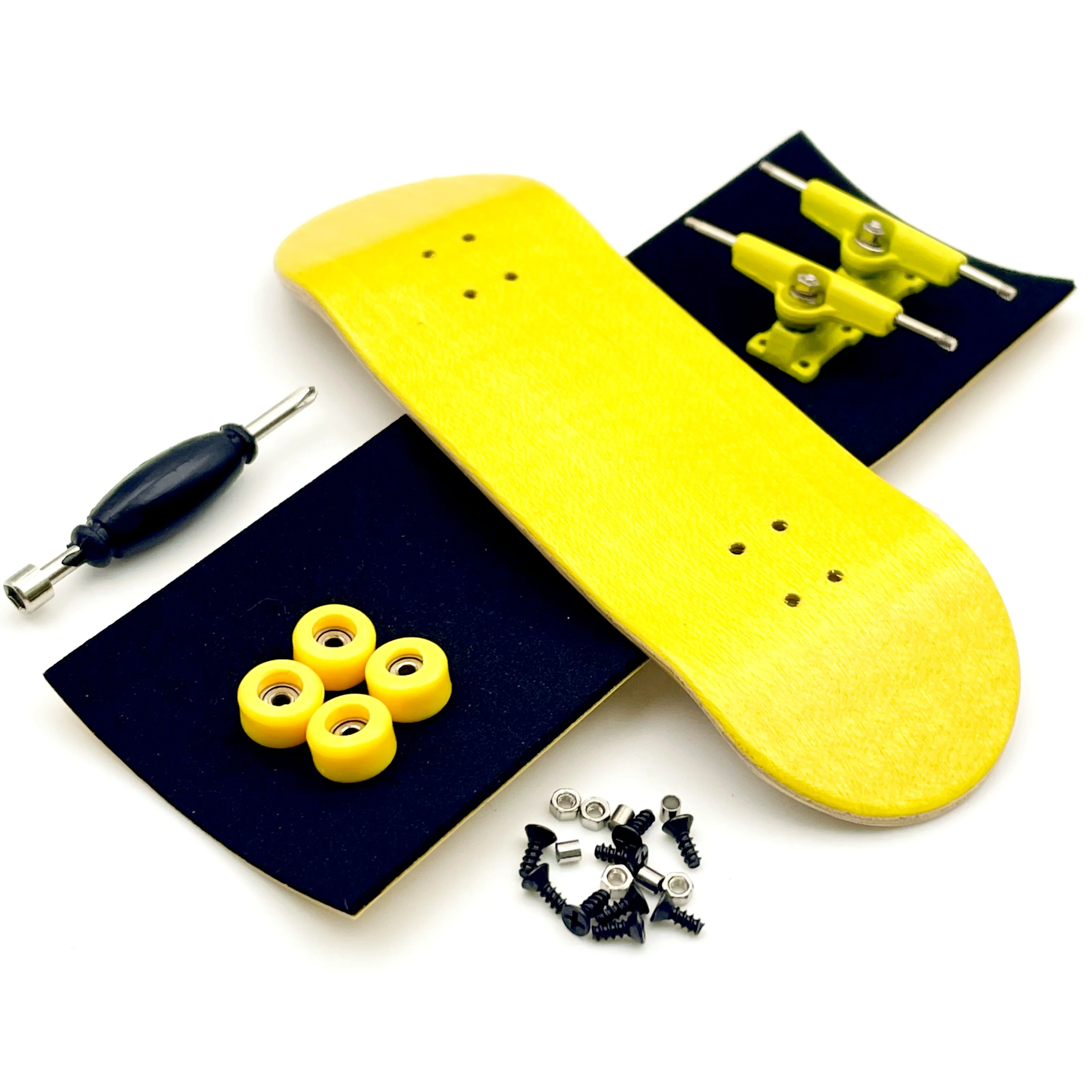 Color: PURPLE - 32mm Fingerboard Set with Maple Wooden Deck Metal Trucks Bearing Wheels