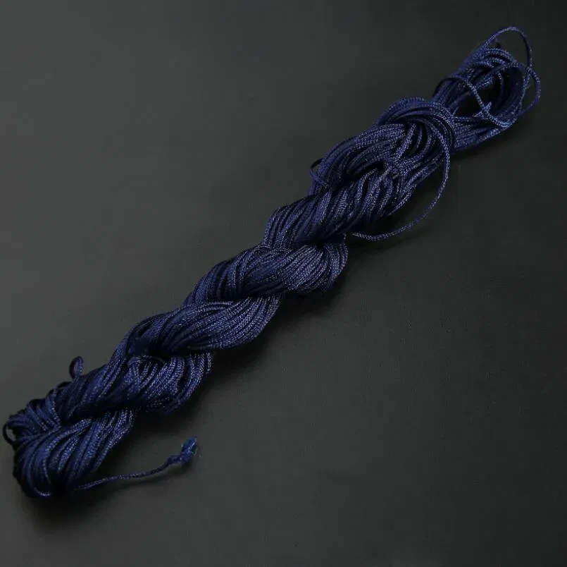 Color: Yellow - 24m Polyester Braided Jade Thread For DIY Handmade Necklace Bracelet Trinket Pendant Braided Accessories Jewelry Making Finding