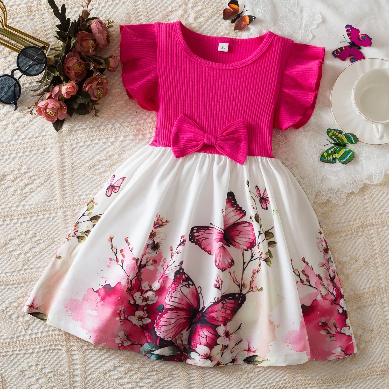 Color: SKY BLUE, Kid Size: 6 - Spring Autumn Full Sleeve Dress for Girls 3 to 8 Yrs Flower Girl Dress Children's Casual Clothing New Long Seelve Princess Dress