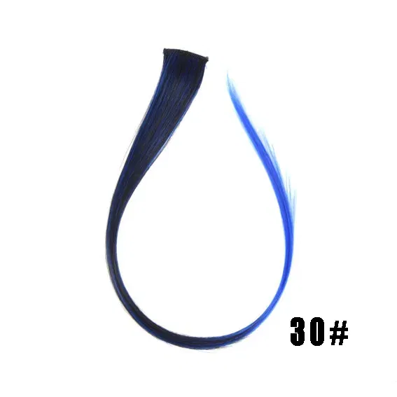 Color: T1B/30, Stretched Length: 22inches - Synthetic Clip-in Hair Extensions 22" Long Colorful Straight Hair Pieces Synthetic Hairpieces for Daily Festival Party