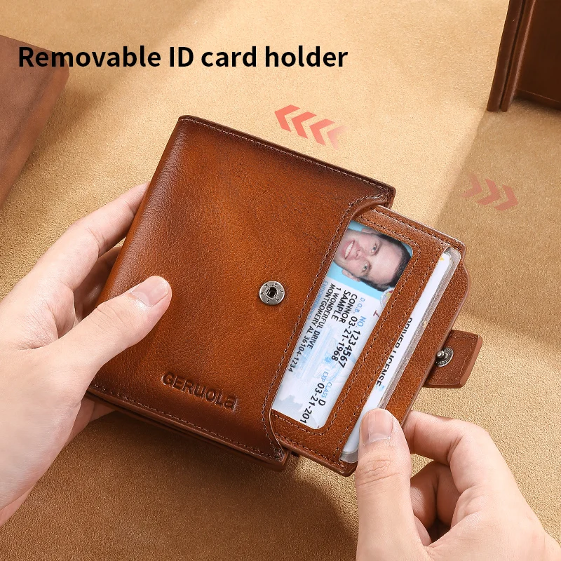 Color: black, Ships From: CHINA - GERUOLA Mens Buckle, Zipper, Leather Wallet, Detachable Card, Large Capacity, Multi-functional Coin Pocket