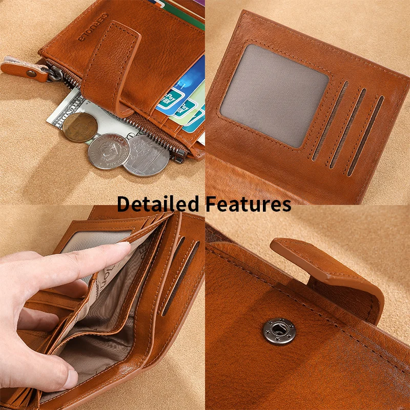 Color: black, Ships From: CHINA - GERUOLA Mens Buckle, Zipper, Leather Wallet, Detachable Card, Large Capacity, Multi-functional Coin Pocket