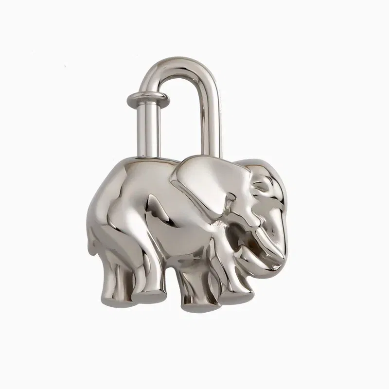 Color: Chocolate - Bag Pendant For Birkin Kelly Bag Pegasus Lock Charm All-steel Animal Metal Lock Bag Pendant High-end Charm Necklace