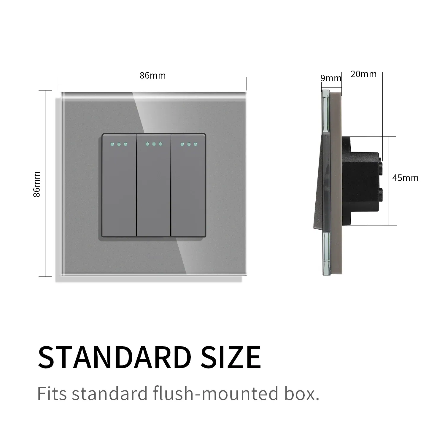 Color: Green, Size: 3XL, Ships From: CHINA - Bingoelec Push Button Switch 1/2/3 Gang 1 Way 2 Way 3 Way EU Standard Home light Switch Crystal Glass Panel Wall switch