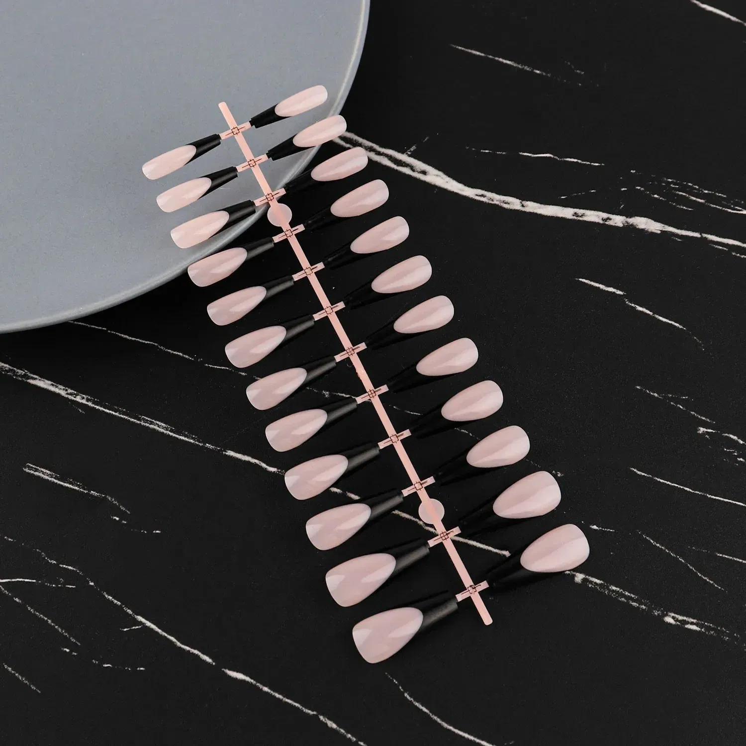 Color: Silver - 24PCS Square Head Matte False Nails Ballet Detachable Full Cover Artificial Fingernails Frosted Press Glue on Fake Nail Tips
