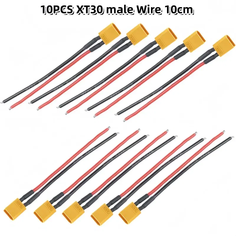 Color: PURPLE - XT30 Pigtail Plug Male and Female Connector with 100mm 16AWG Tinned Wire Cable for RC Fixed wing Lipo Battery FPV Drone charger