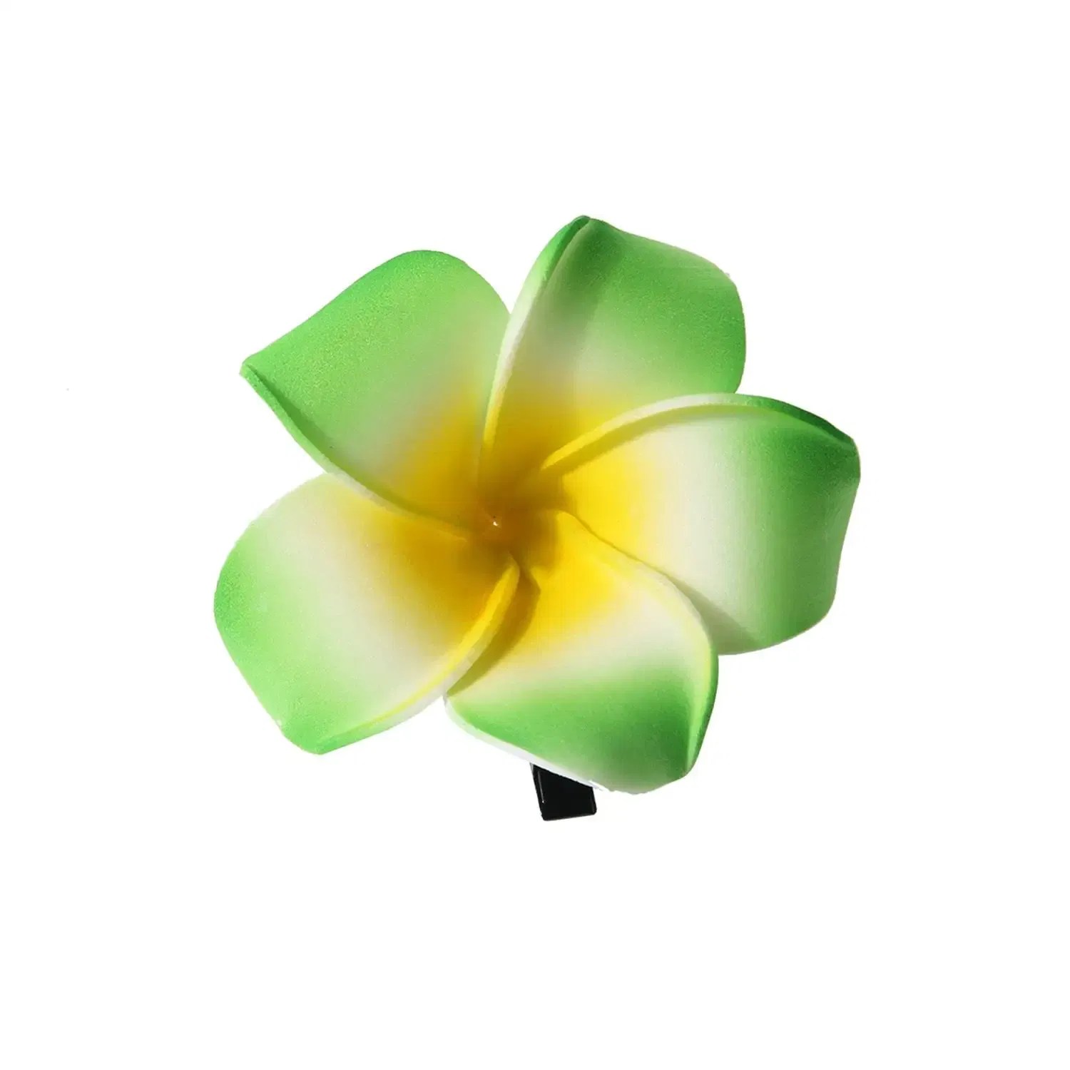 Color: green - 5.5/7/8/9cm Plumeria Flower Hair Clips For Girls Women Hairpins Egg Flower Barrette Hawaiian Wedding Artificial Headwear