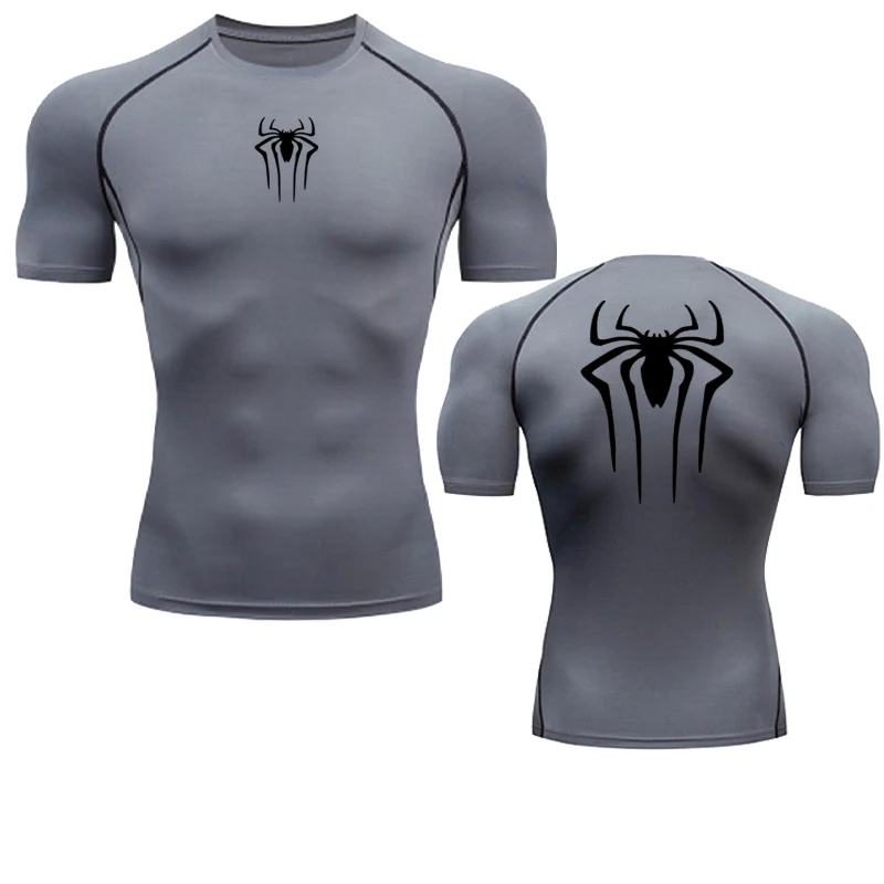 Color: army green, Size: XXL - Printed Men's Athletic Compression Shirts Athletic Quick Dry Breathable Rash Guard Athletic Tight Workout Tops Summer Men