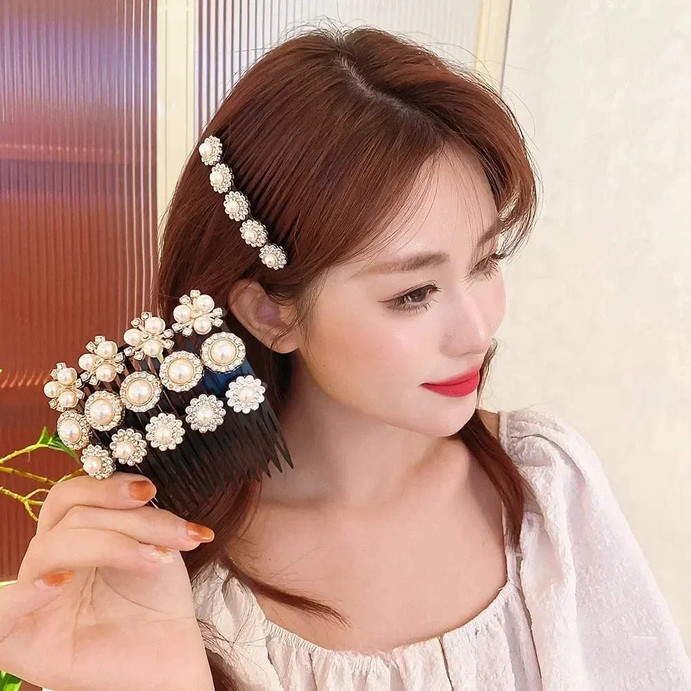Color: Dark purple - Hair Combs Bangs Hair Clips Non-slip Broken Hair Pins for Women Girl Back Head Headdresses Korean Hairs Accessories New Headwear