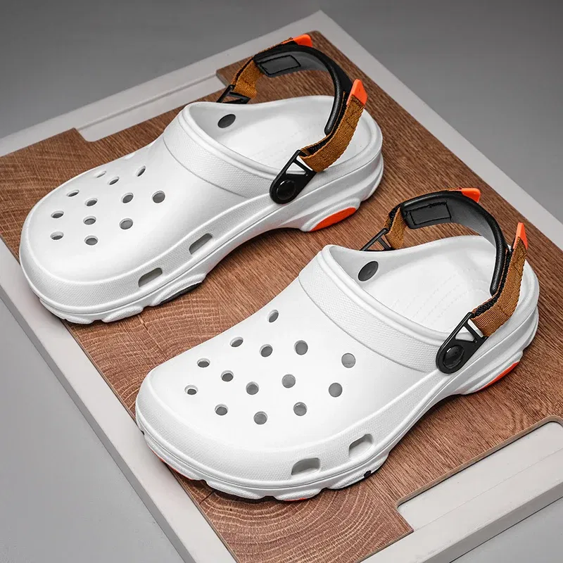 Color: Light Grey, Shoe Size: 40 - Summer Men's and Women's Leisure Breathable Garden Shoes, Couples Outdoor Beach Baotou Cool Drag Hole Shoes