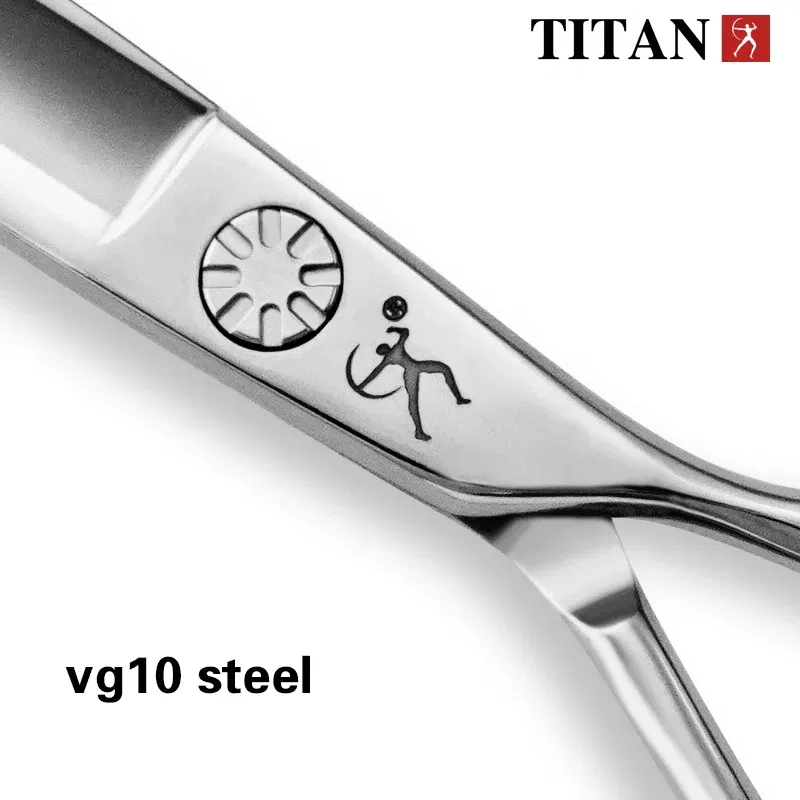 Color: Black - Titan high quality cutting scissors beard ball screw hand made sharp VG10 steel hair