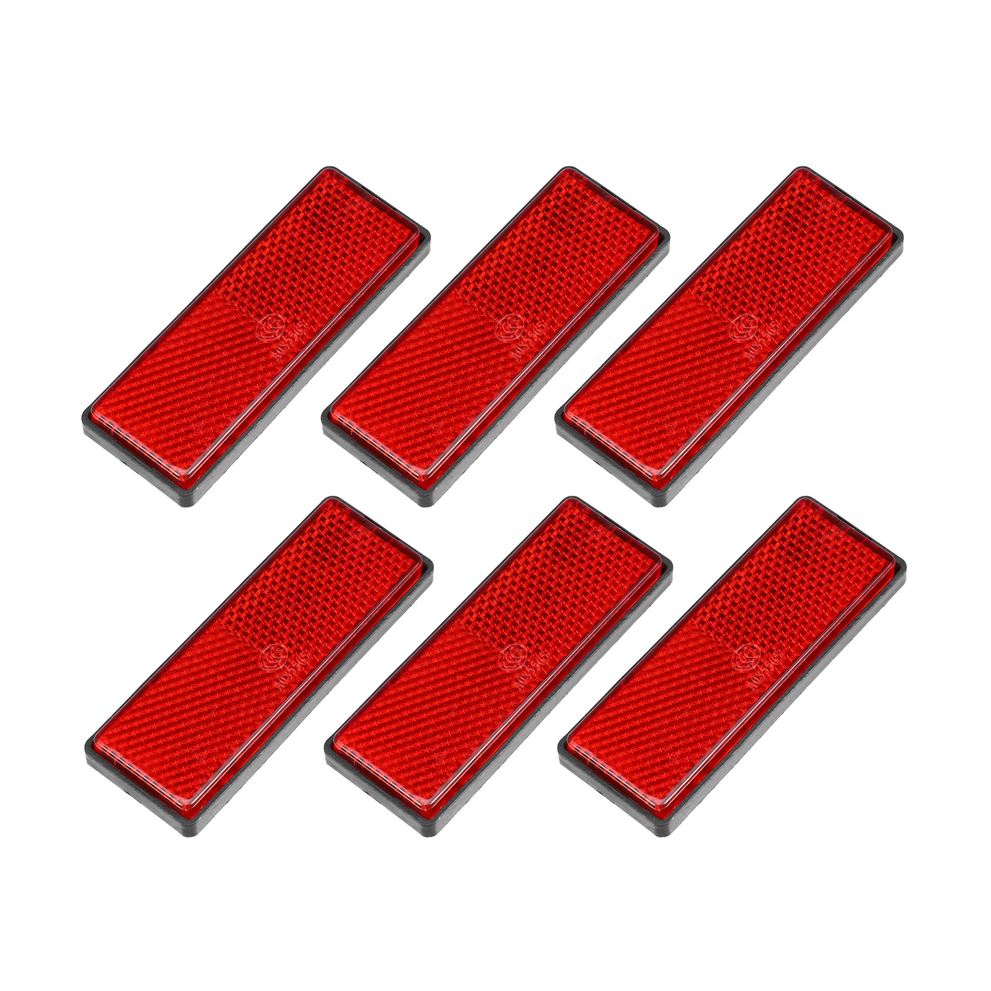 Color: Red - UXCELL Rectangular Stick-on Safety Spoke Reflective Sticker Self Adhesive Reflector for Gate Posts Cars Trailer Motorcycle