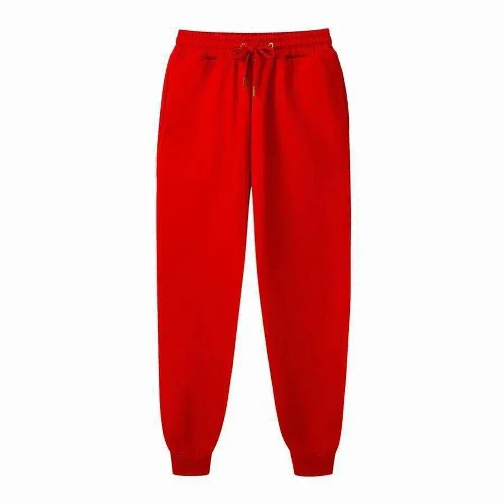 Color: Blue, Size: L - Men's Casual Sweatpants Fleece Sports Pants Unisex Fashion Solid Loose Trousers Streetwear Autumn Winter Jogging Fitness Pants