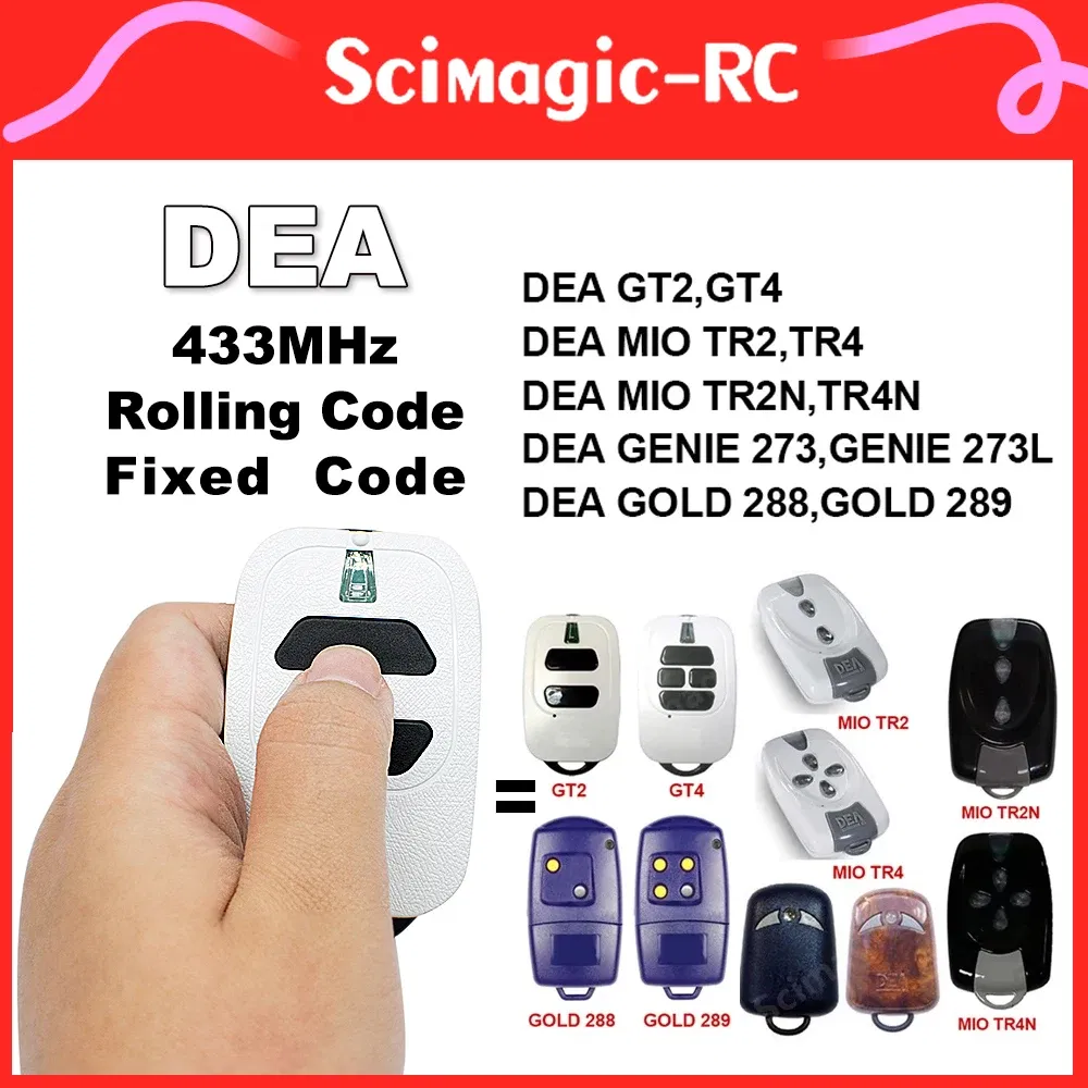 Color: WHITE - 100% Compatible DEA 433MHz Rolling Code Fixed Code Garage Remote Control For GTI2 GTI4 GT2 GT4 MIO TR2 4 GOLD 288 289 TR2N TR4N