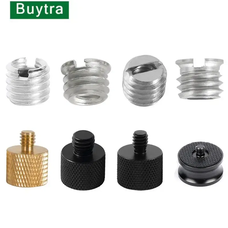 Color: Blue - Camera Screw Conversion Nut 5/8 To 3/8 To 1/4 Inch Adapter Mount For DSLR Tripod Monopod Quick Release Plate Stands Camera Acc