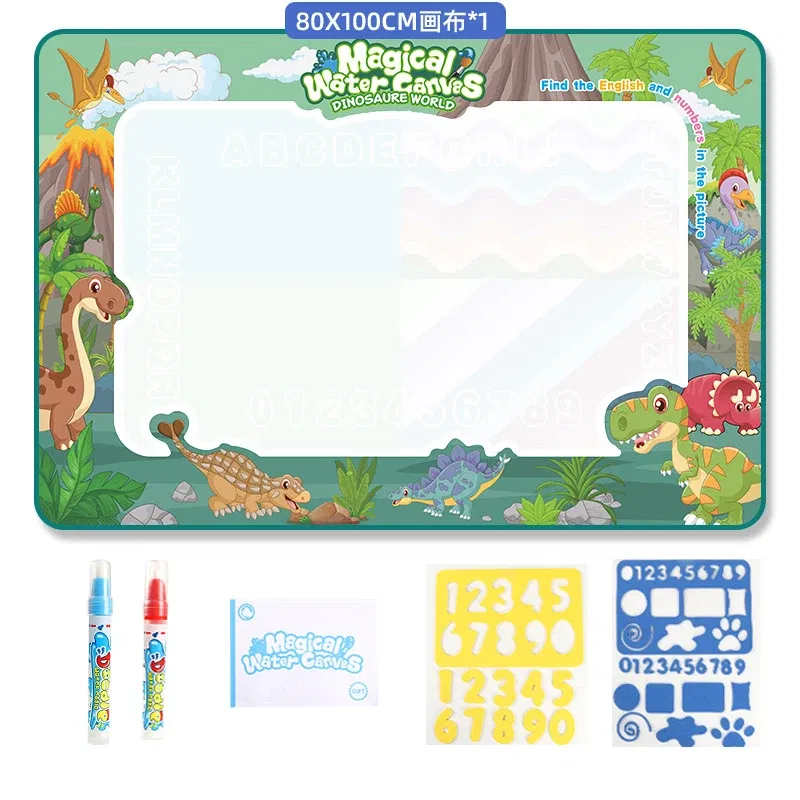 Color: light yellow - Magic Water Drawing Mat Coloring Doodle Mat with Reusable Magic Pens Montessori Toys Painting Board Educational Toys for Kids