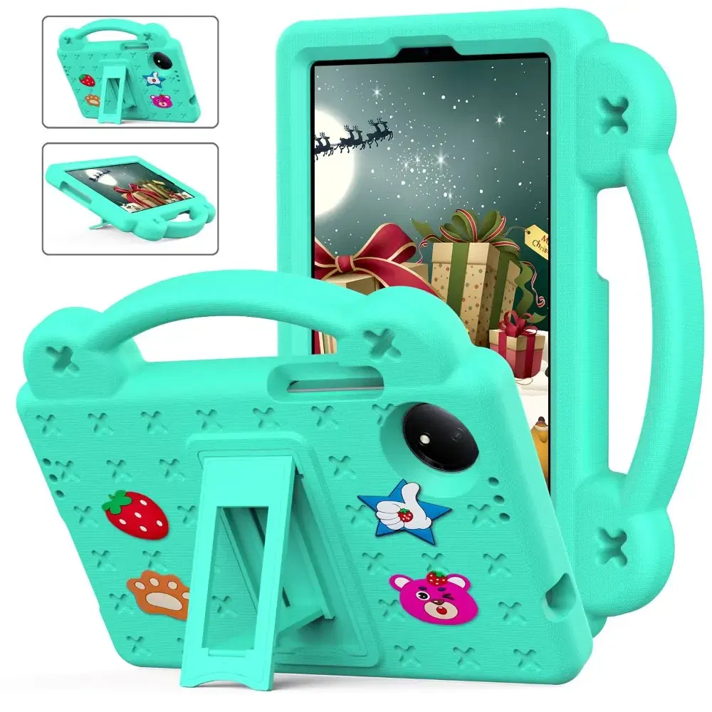 Color: PURPLE, Size: eleven - Kids EVA Handle Case for Xiaomi Redmi Pad SE 8.7 inch 2024 Shockproof Protective Cute Strawberry Bear Tablet Cover 8.7"
