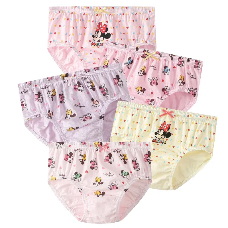 Color: GRAY, Kid Size: 4 - 5 Pack Girls Cotton Briefs With Exquisite Box, Queen Elsa Kids Soft Girls Panties, Princess Cartoon Children's Underpants 2-14T