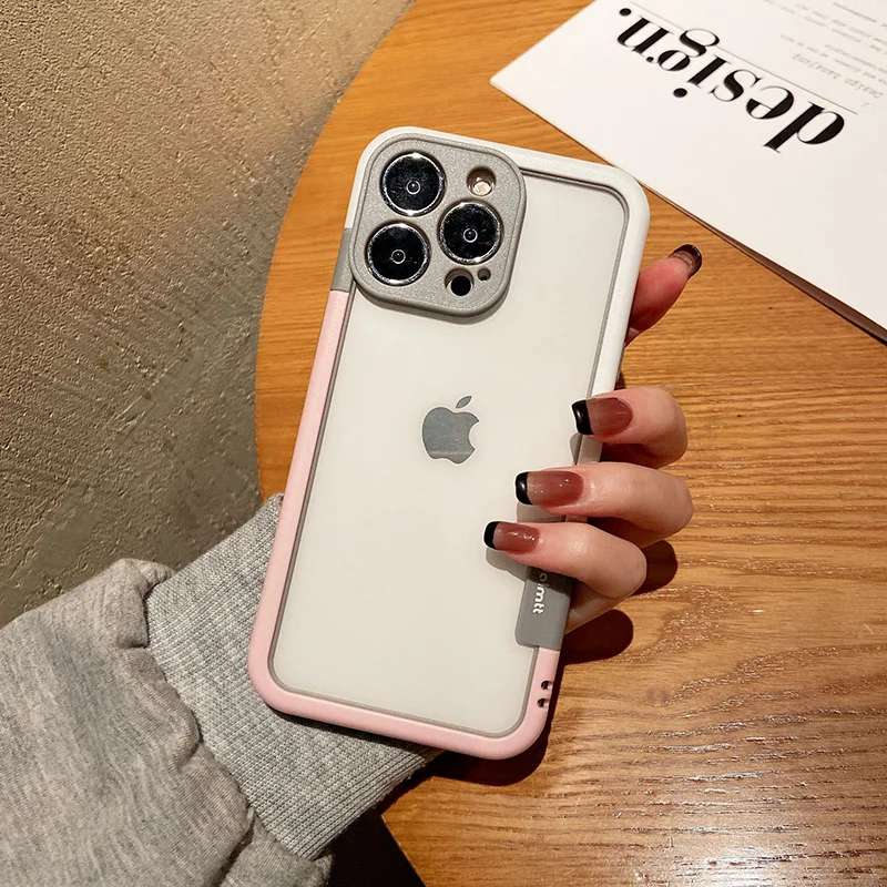 Color: Blue, Ships From: CHINA, Material: Leather - Better Heat Dissipation Dual Color Bumper Border Soft Phone Case For iPhone 17 16 15 14 13 12 11 Pro Max 7 8 Plus XS XR