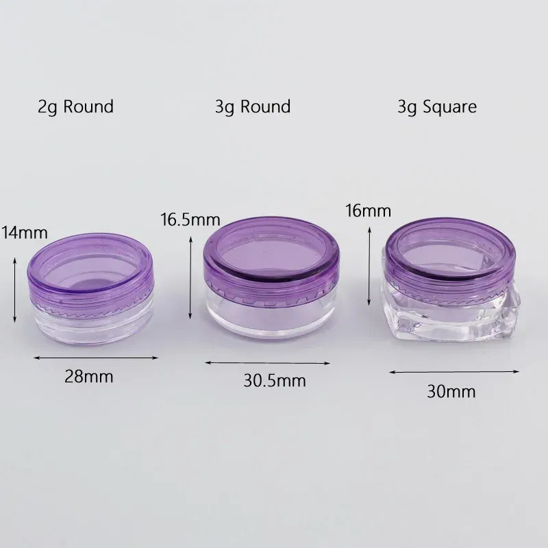 Color: Blue - 15pcs 2g 3g Empty Jars Refillable Mini Plastic Bottle Cosmetic Jar Container Small Round Bottle Little Cream Jar Solid Perfume
