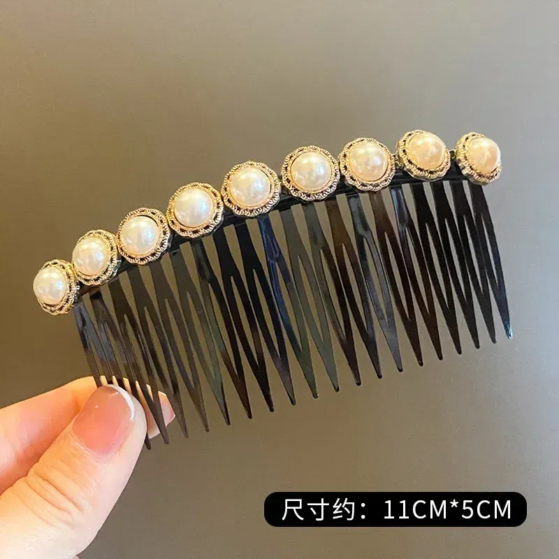 Color: Dark purple - Hair Combs Bangs Hair Clips Non-slip Broken Hair Pins for Women Girl Back Head Headdresses Korean Hairs Accessories New Headwear