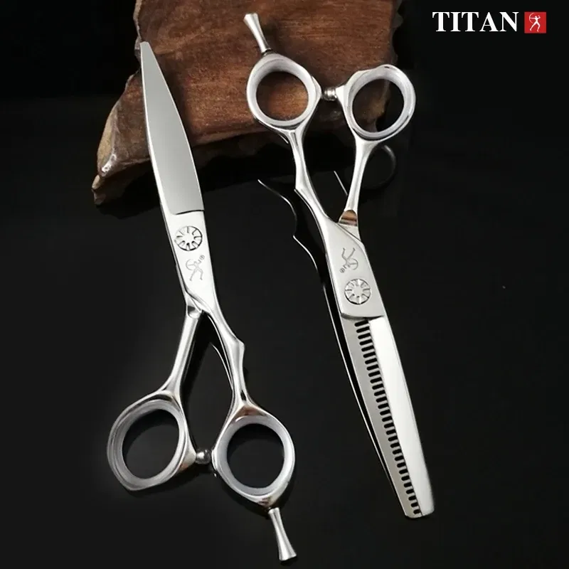 Color: Black - Titan high quality cutting scissors beard ball screw hand made sharp VG10 steel hair