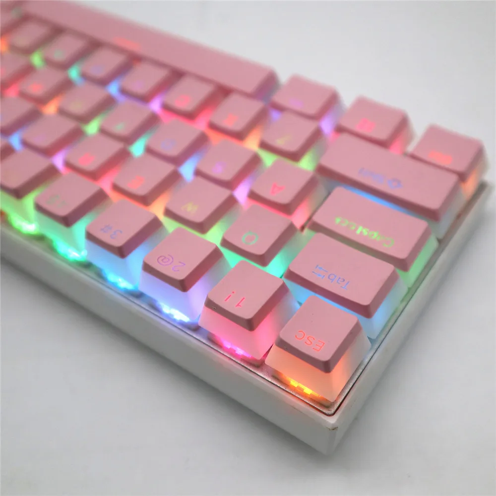 Color: GRAY - 104 Keys Pudding Theme Keycap OEM Profile ABS PBT Double Shot Keycap For Mx Switch Mechanical Keyboard RGB Backlit Key Caps