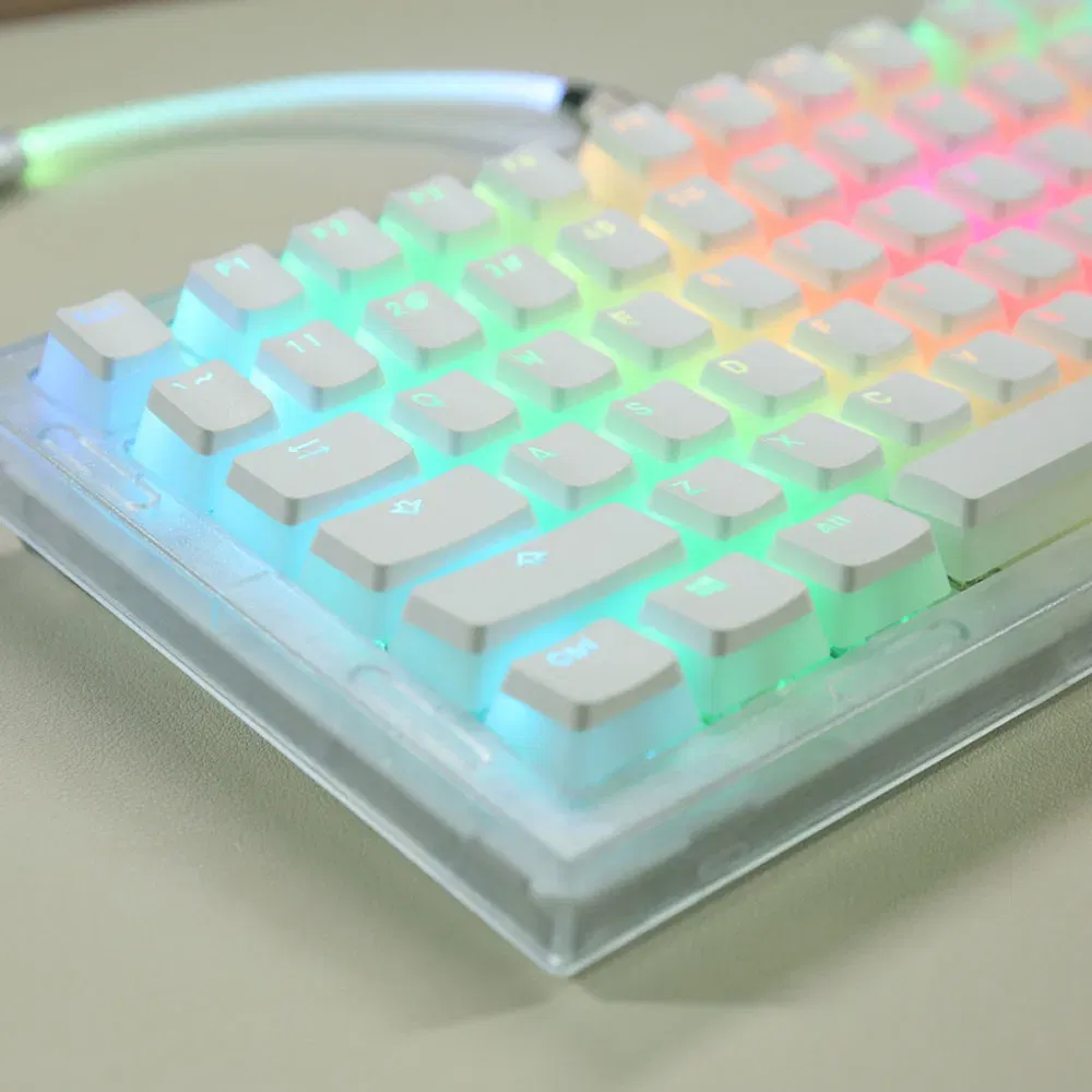 Color: GRAY - 104 Keys Pudding Theme Keycap OEM Profile ABS PBT Double Shot Keycap For Mx Switch Mechanical Keyboard RGB Backlit Key Caps